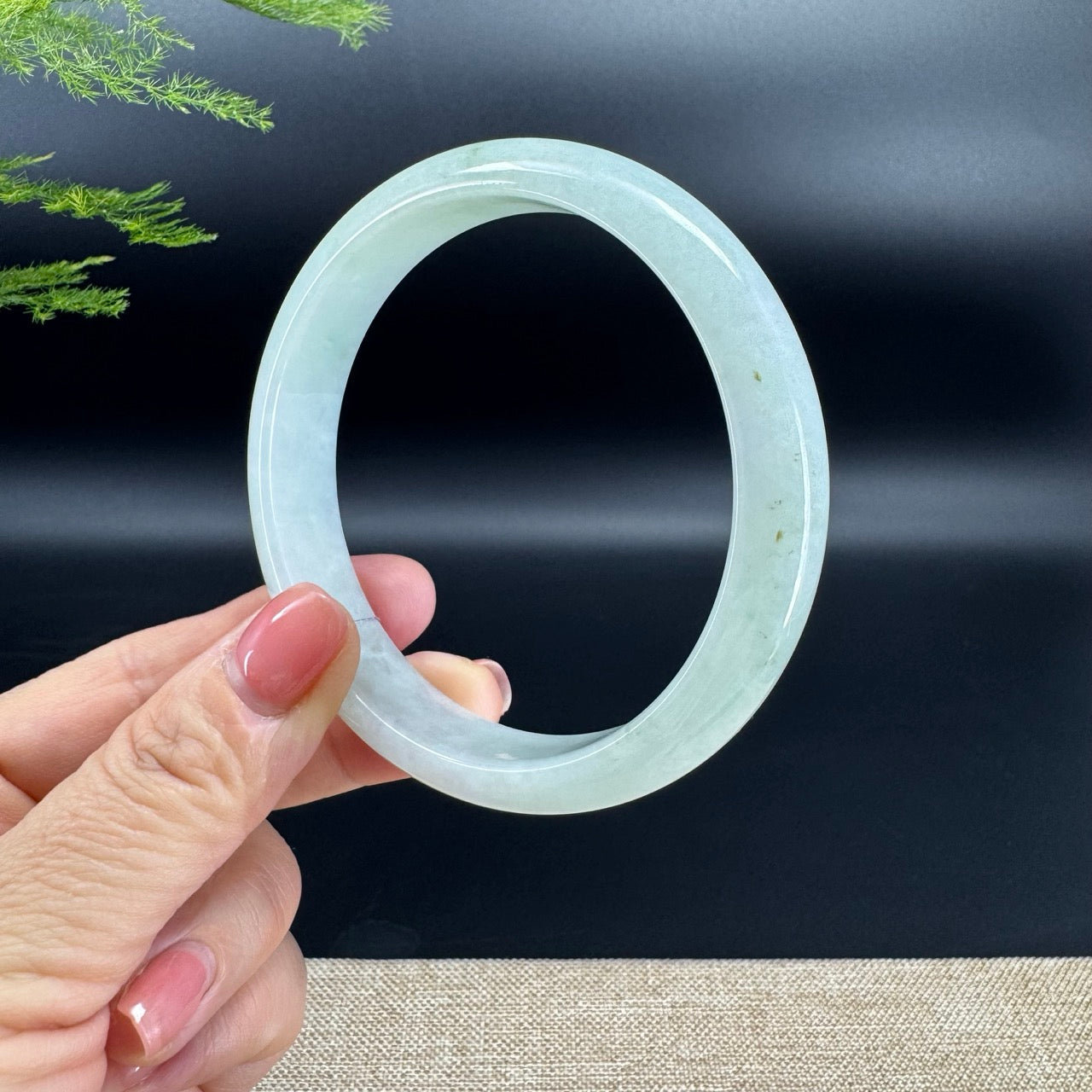 Genuine Burmese Green Jadeite Jade Bangle Bracelet (66.5mm)