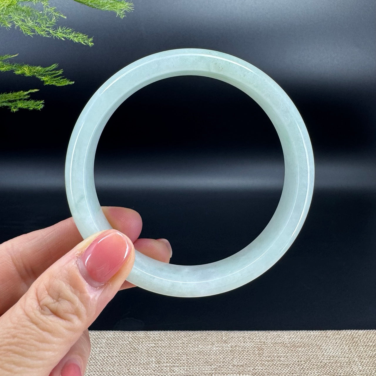 Genuine Burmese Green Jadeite Jade Bangle Bracelet (66.5mm)