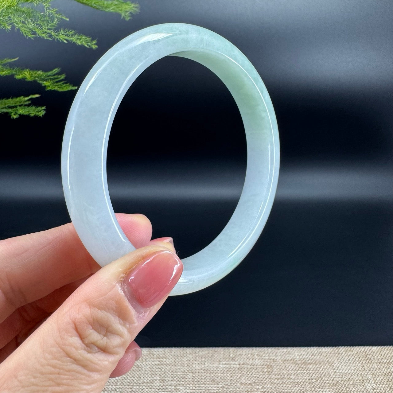 Genuine Burmese Green Jadeite Jade Bangle Bracelet (66.3mm)