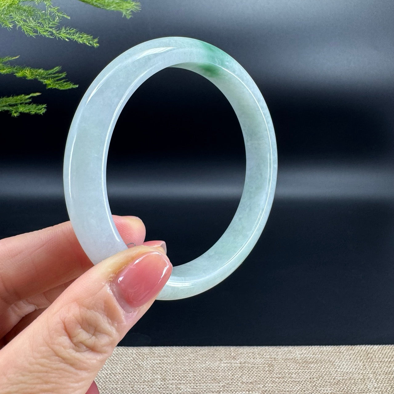Genuine Burmese Green Jadeite Jade Bangle Bracelet (66.1mm)