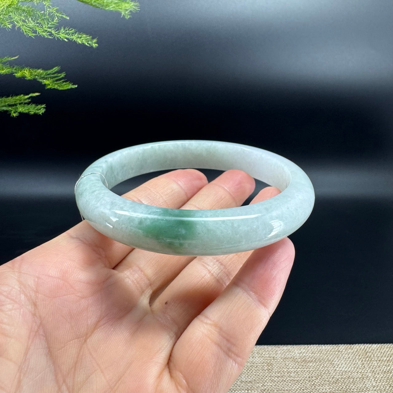 Genuine Burmese Green Jadeite Jade Bangle Bracelet (66.1mm)