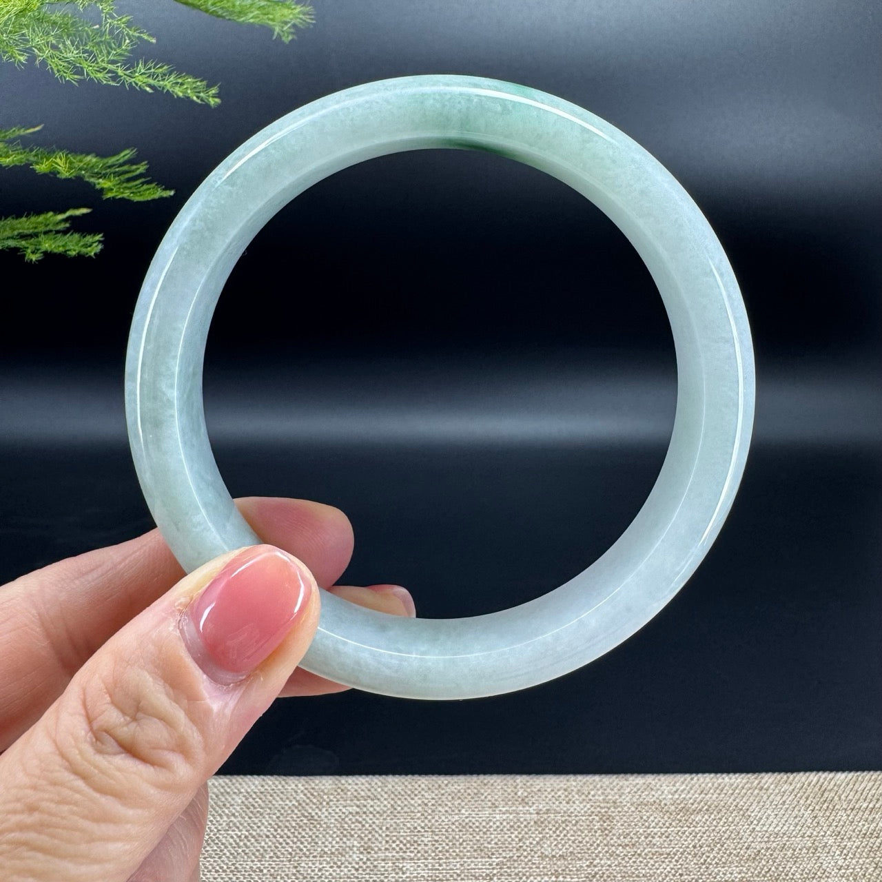 Genuine Burmese Green Jadeite Jade Bangle Bracelet (66.1mm)