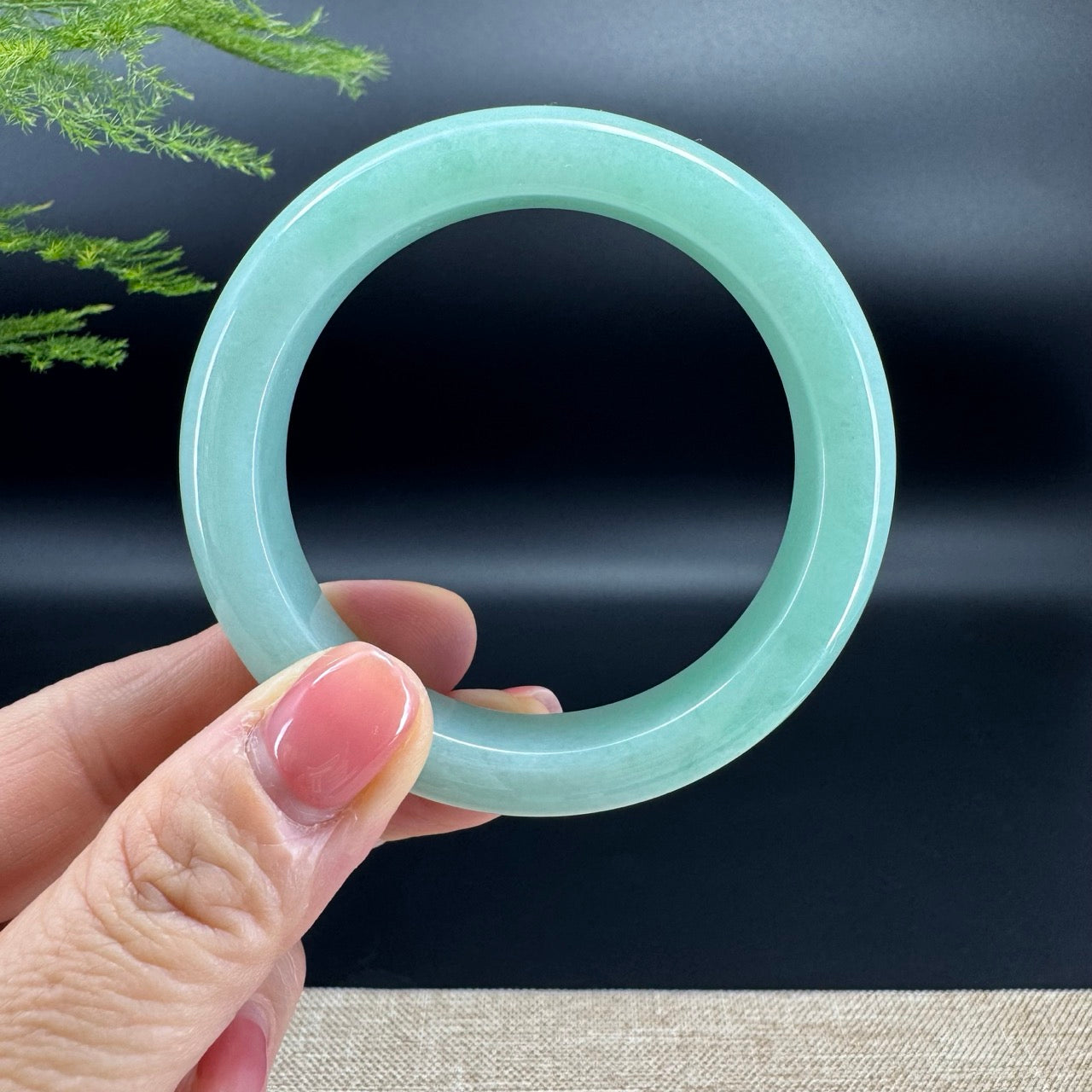 Genuine Burmese Green Jade Jadeite Bangle Bracelet ( 53.6mm )
