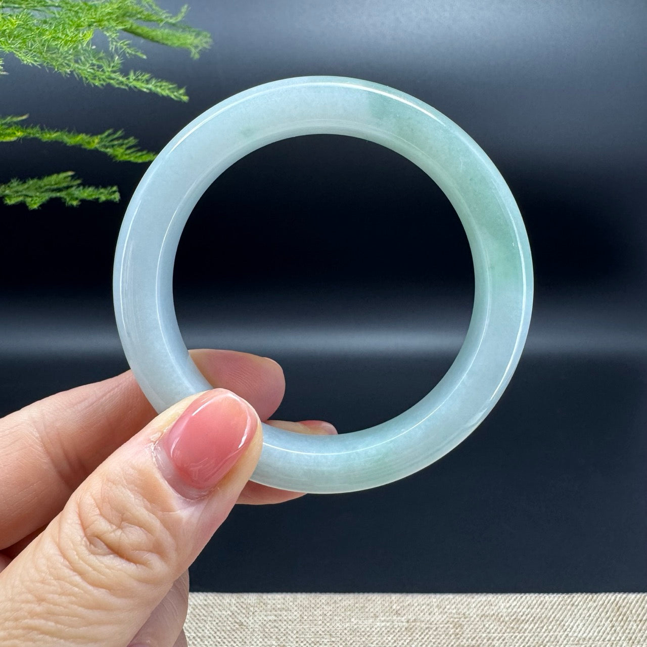 Genuine Burmese Green Jade Jadeite Bangle Bracelet (58.4mm)