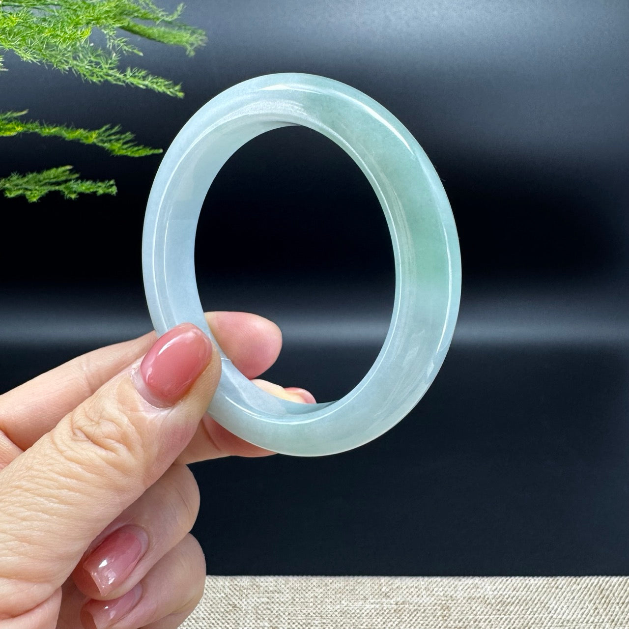 Genuine Burmese Green Jade Jadeite Bangle Bracelet (58.4mm)