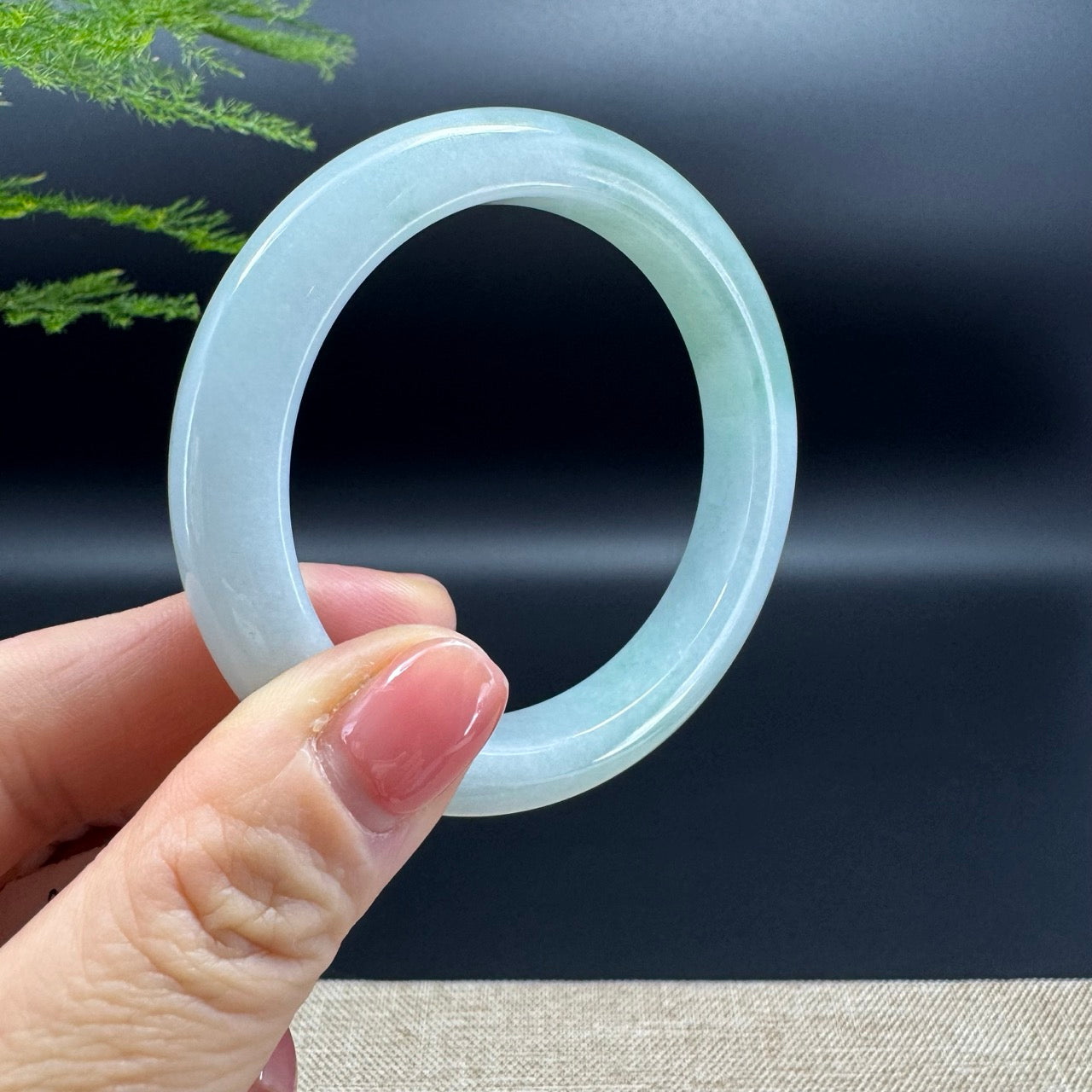 Genuine Burmese Green Jade Jadeite Bangle Bracelet (58.4mm)