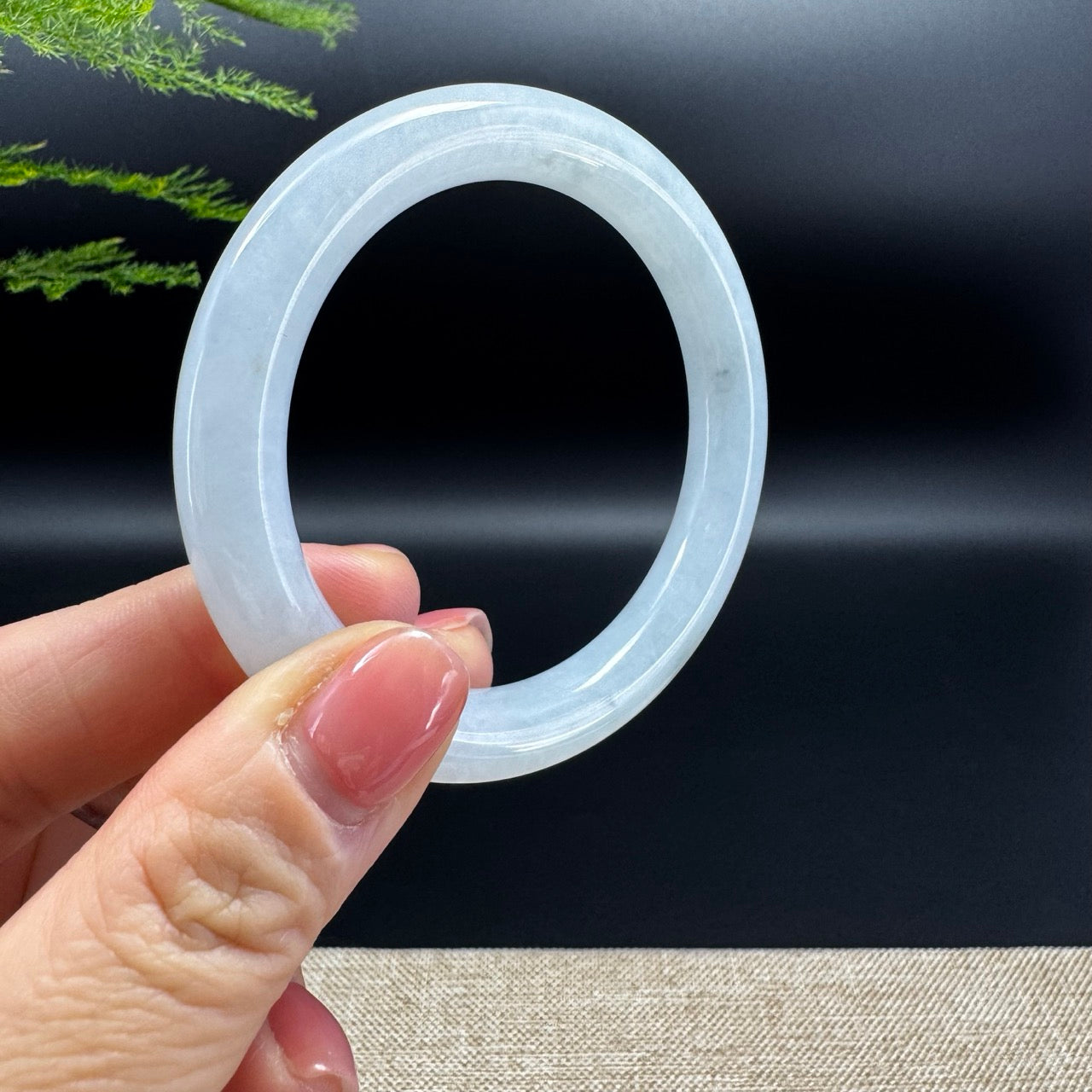 Genuine Burmese Green Jade Jadeite Bangle Bracelet ( 52.6mm )