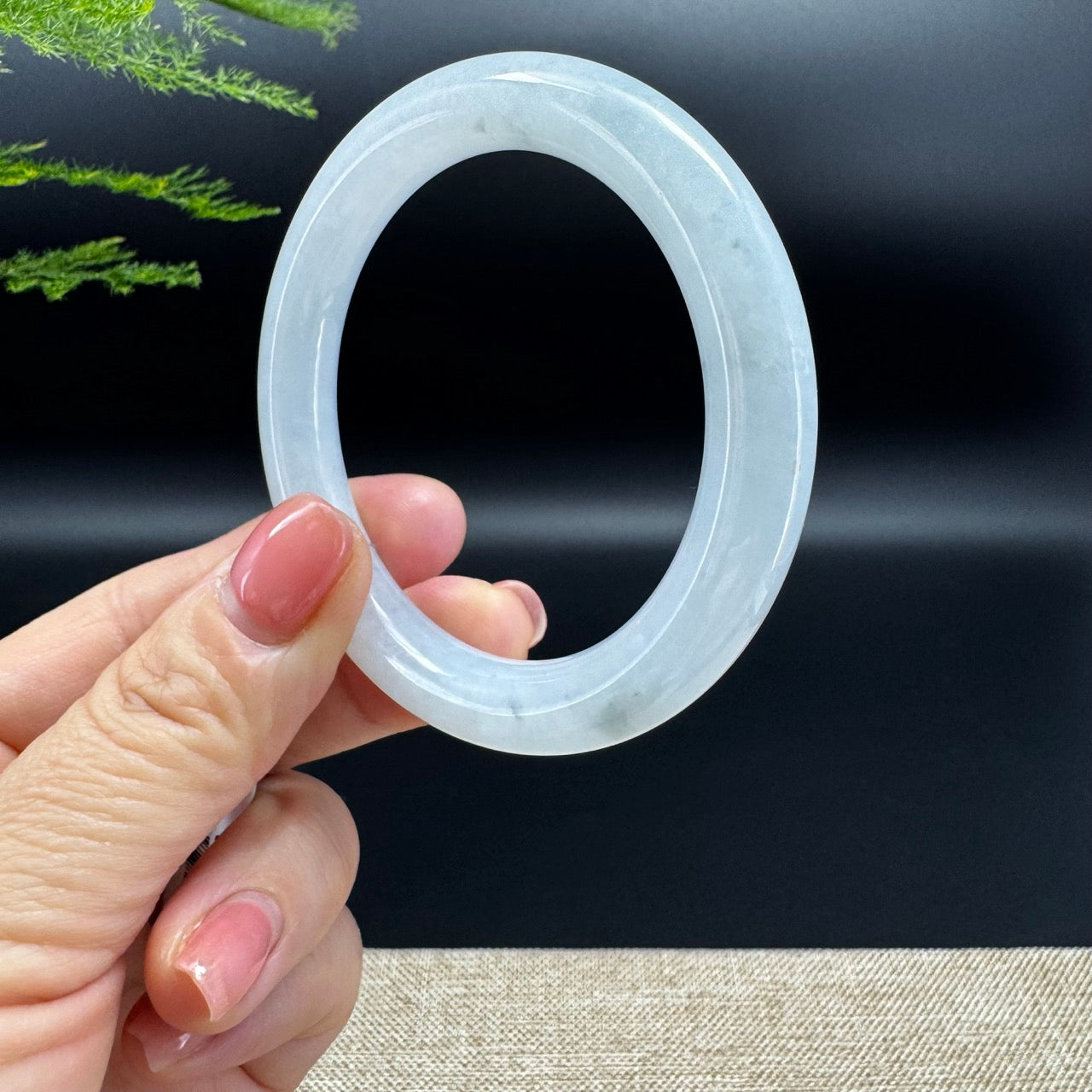 Genuine Burmese Green Jade Jadeite Bangle Bracelet ( 52.6mm )