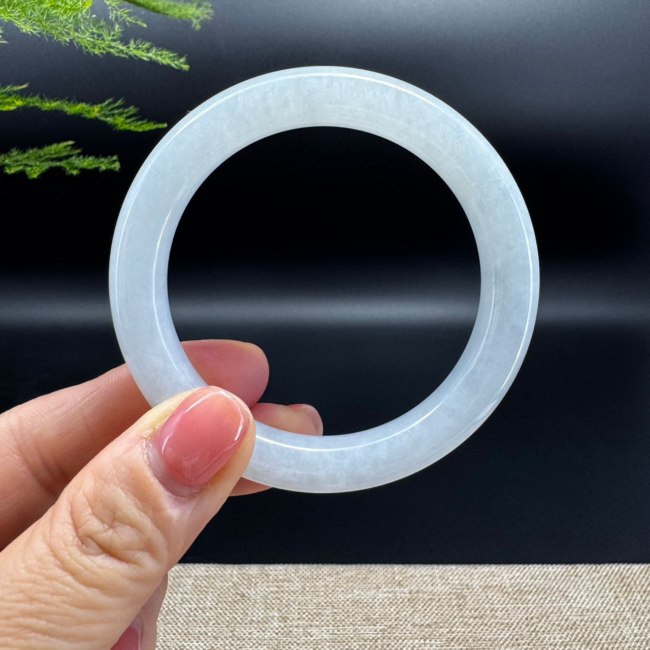 Genuine Burmese Green Jade Jadeite Bangle Bracelet ( 52.6mm )