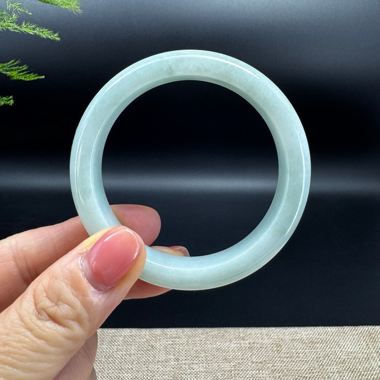 Genuine Burmese Apple Green Jade Jadeite Bangle Bracelet ( 53.6mm )