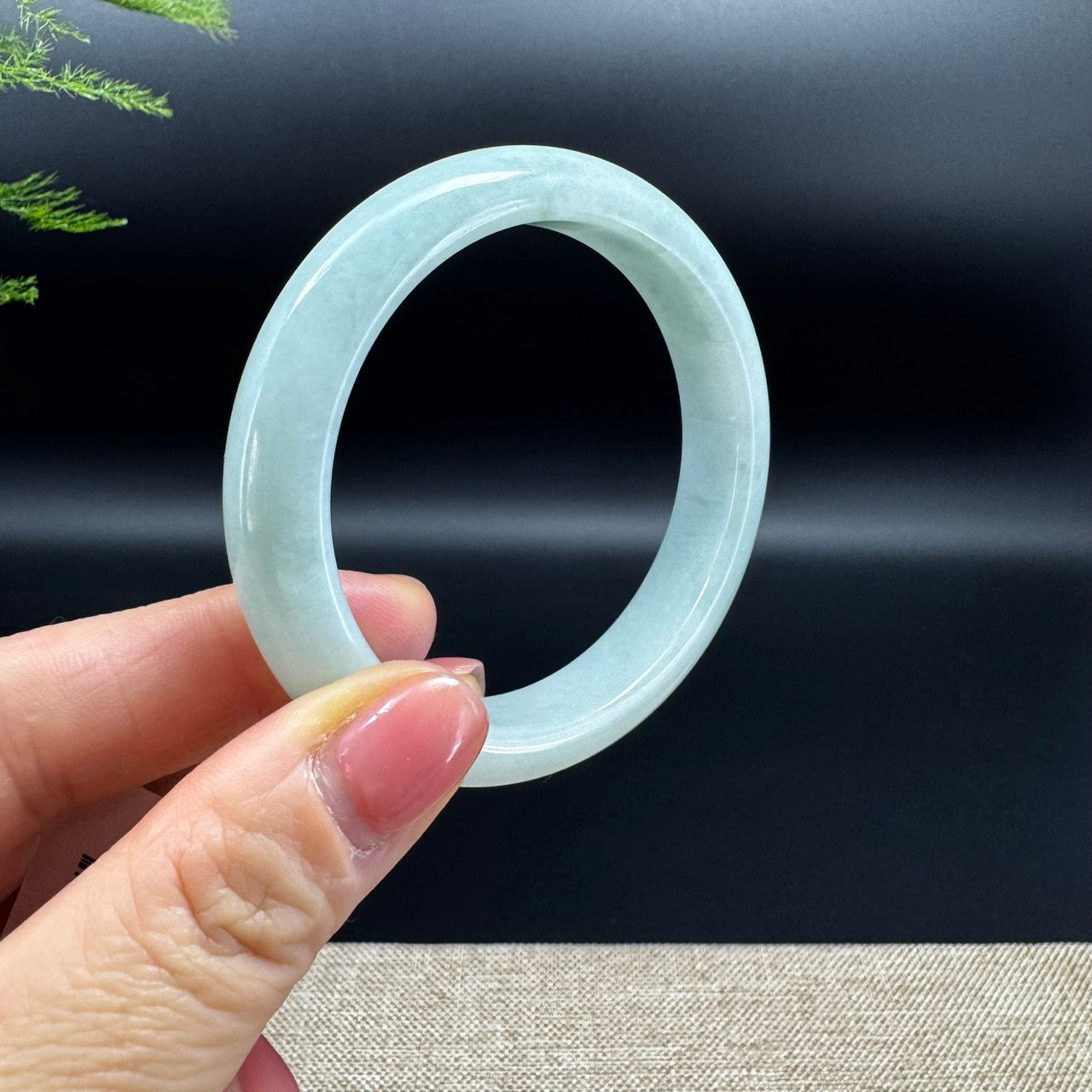 Genuine Burmese Apple Green Jade Jadeite Bangle Bracelet ( 53.6mm )
