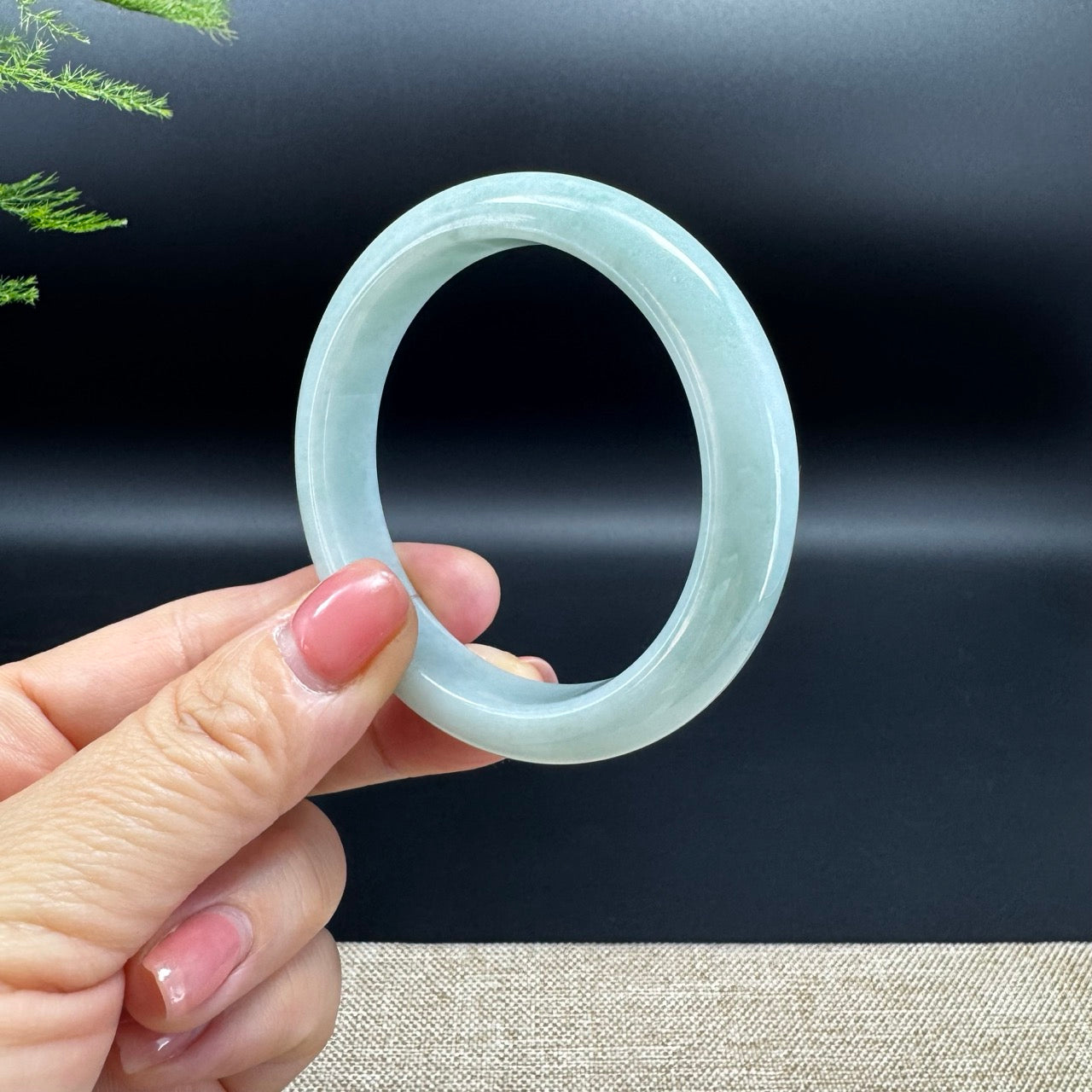 Genuine Burmese Apple Green Jade Jadeite Bangle Bracelet ( 53.6mm )