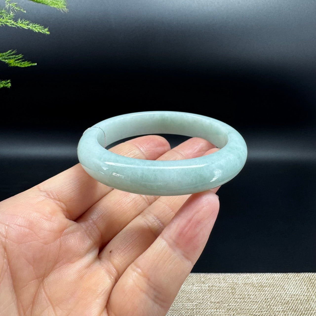 Genuine Burmese Apple Green Jade Jadeite Bangle Bracelet ( 53.6mm )
