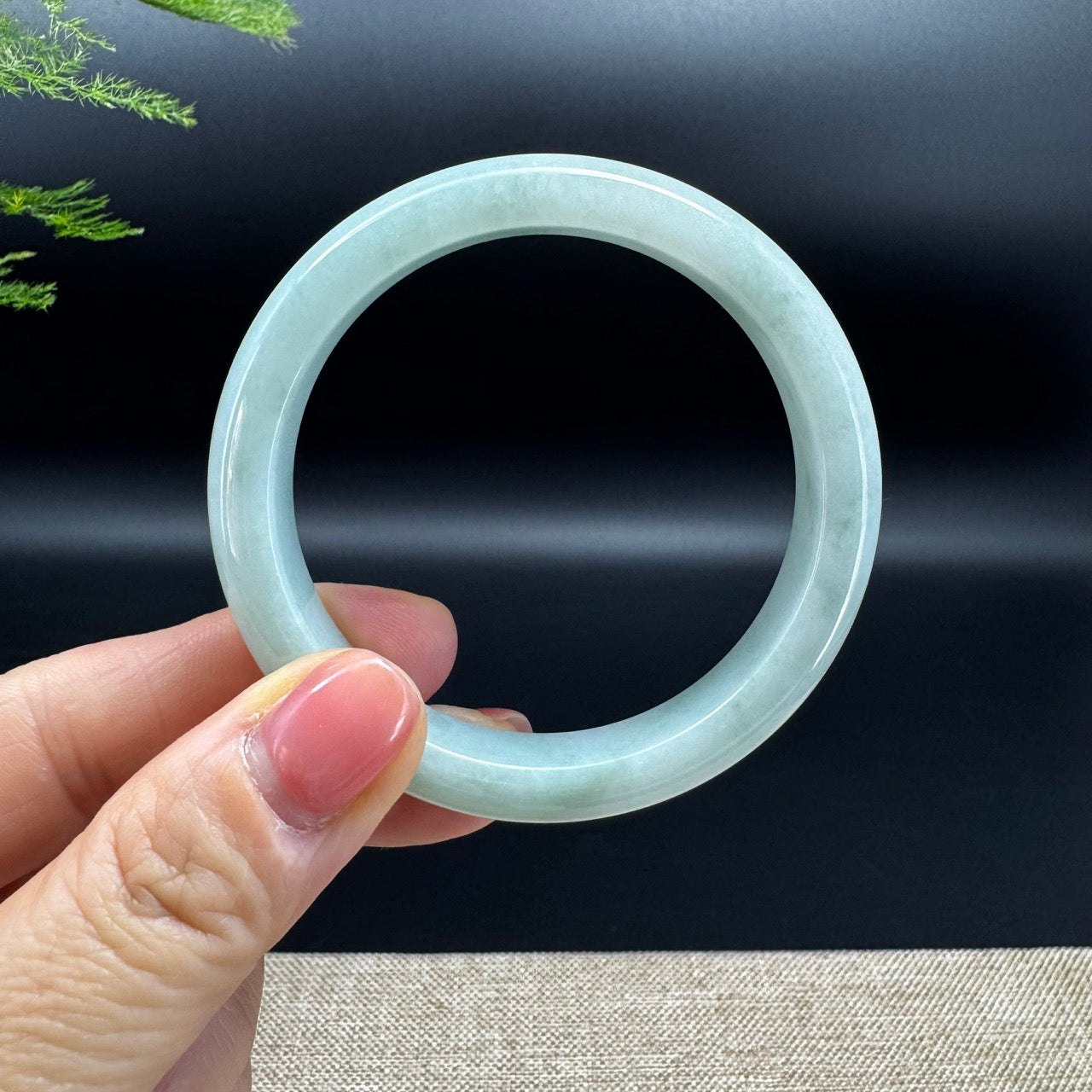 Genuine Burmese Apple Green Jade Jadeite Bangle Bracelet ( 53.7mm )