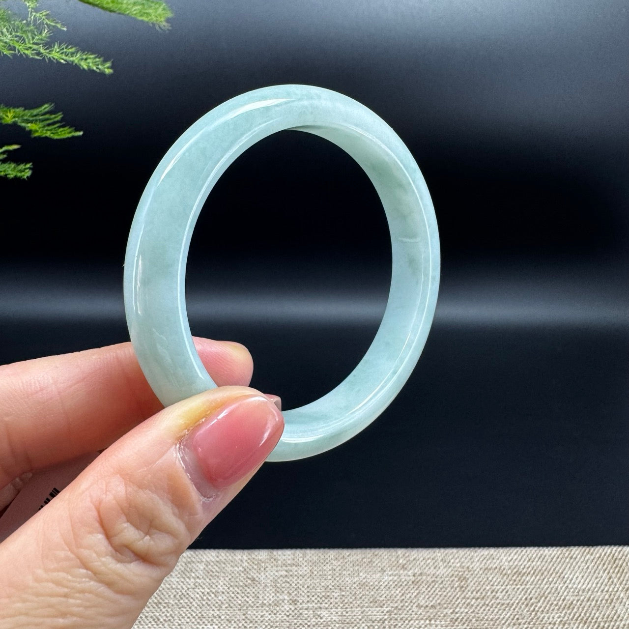 Genuine Burmese Apple Green Jade Jadeite Bangle Bracelet ( 53.7mm )