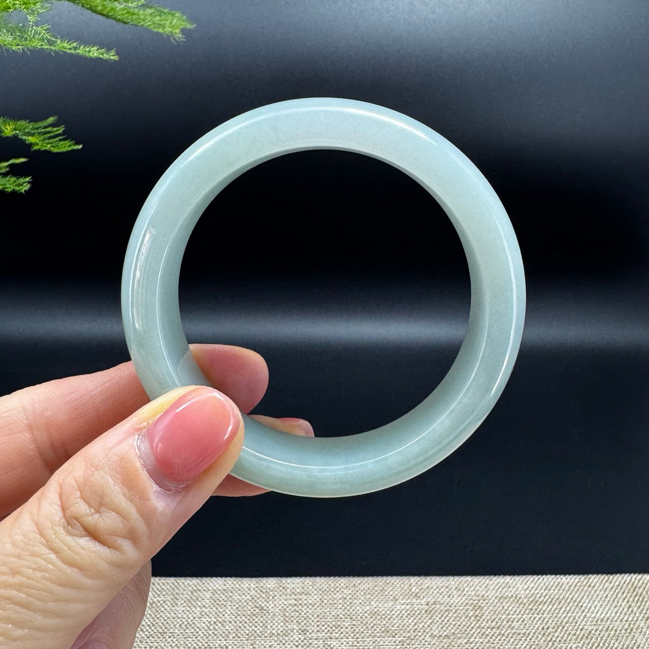 Genuine Burmese Green Jade Jadeite Bangle Bracelet ( 53.7mm )