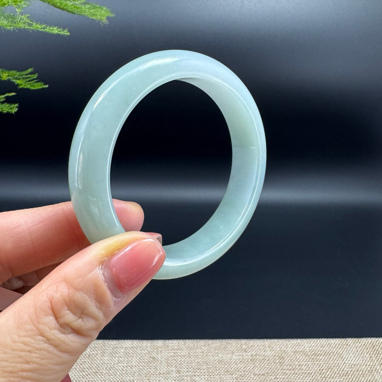 Genuine Burmese Green Jade Jadeite Bangle Bracelet ( 53.7mm )