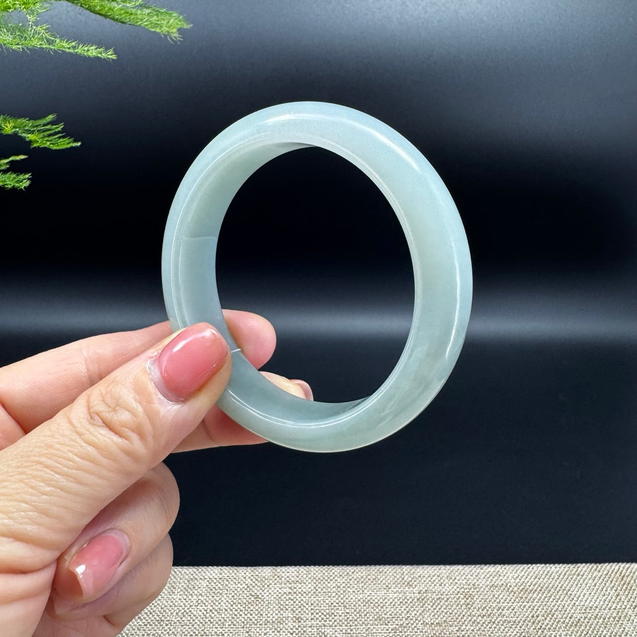 Genuine Burmese Green Jade Jadeite Bangle Bracelet ( 53.7mm )