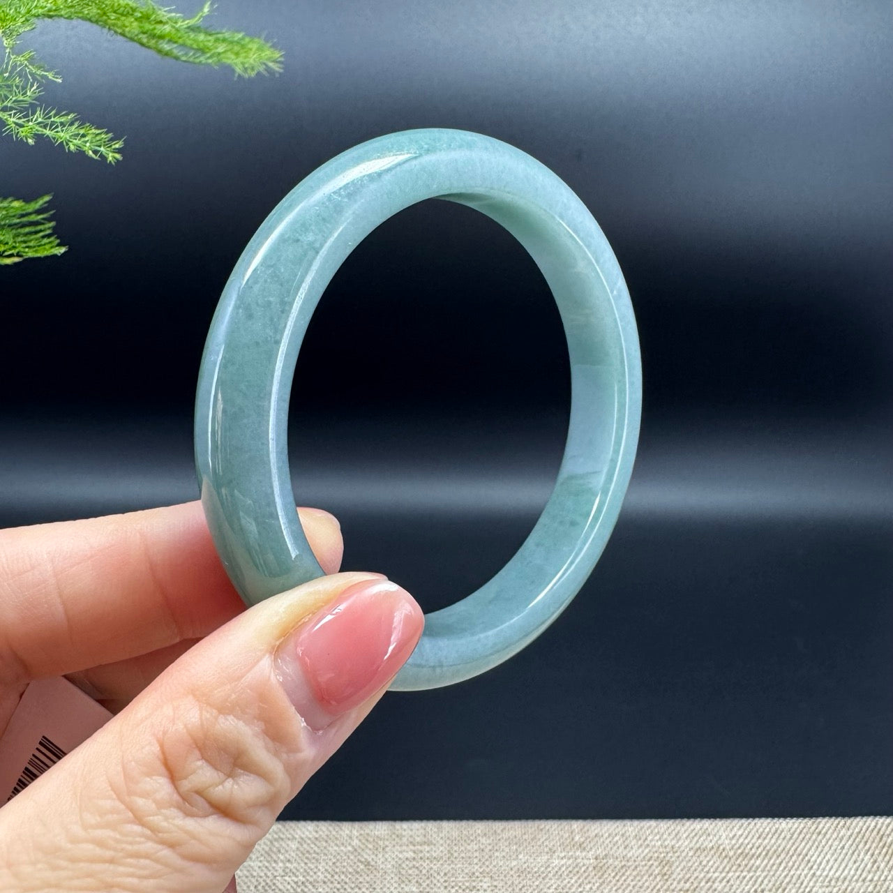 Genuine Burmese Green Jadeite Jade Bangle Bracelet (57.7mm)