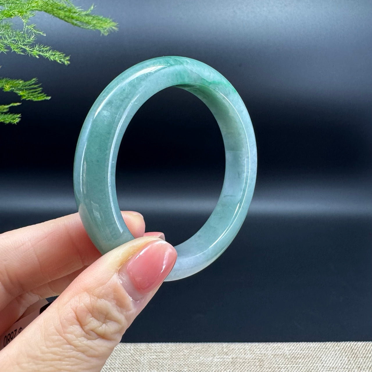 Genuine Burmese Green Jadeite Jade Bangle Bracelet (54.3mm)