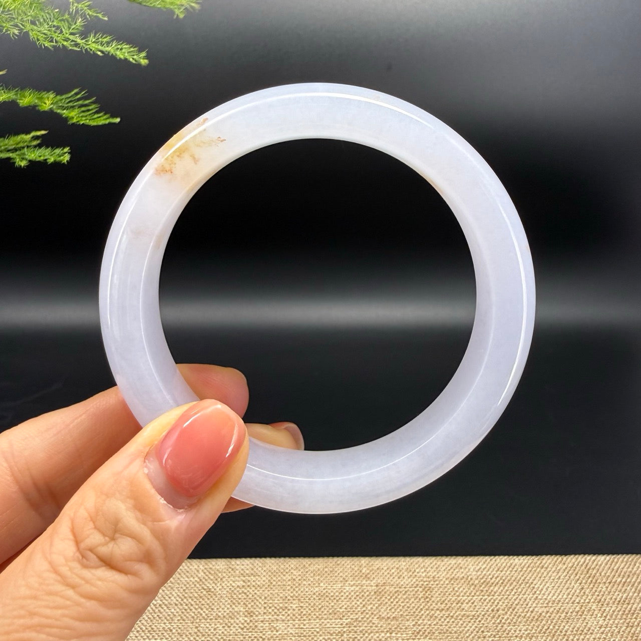 Genuine Burmese Icy Lavender Jadeite Jade Bangle Bracelet (58.3mm)