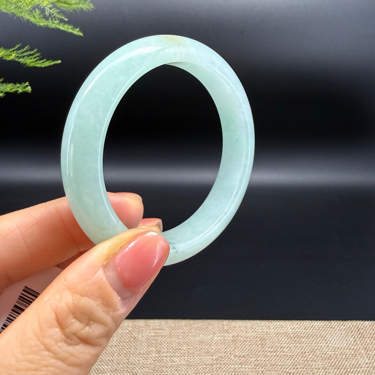 Genuine Burmese Green Jadeite Jade Bangle Bracelet (51.7mm)
