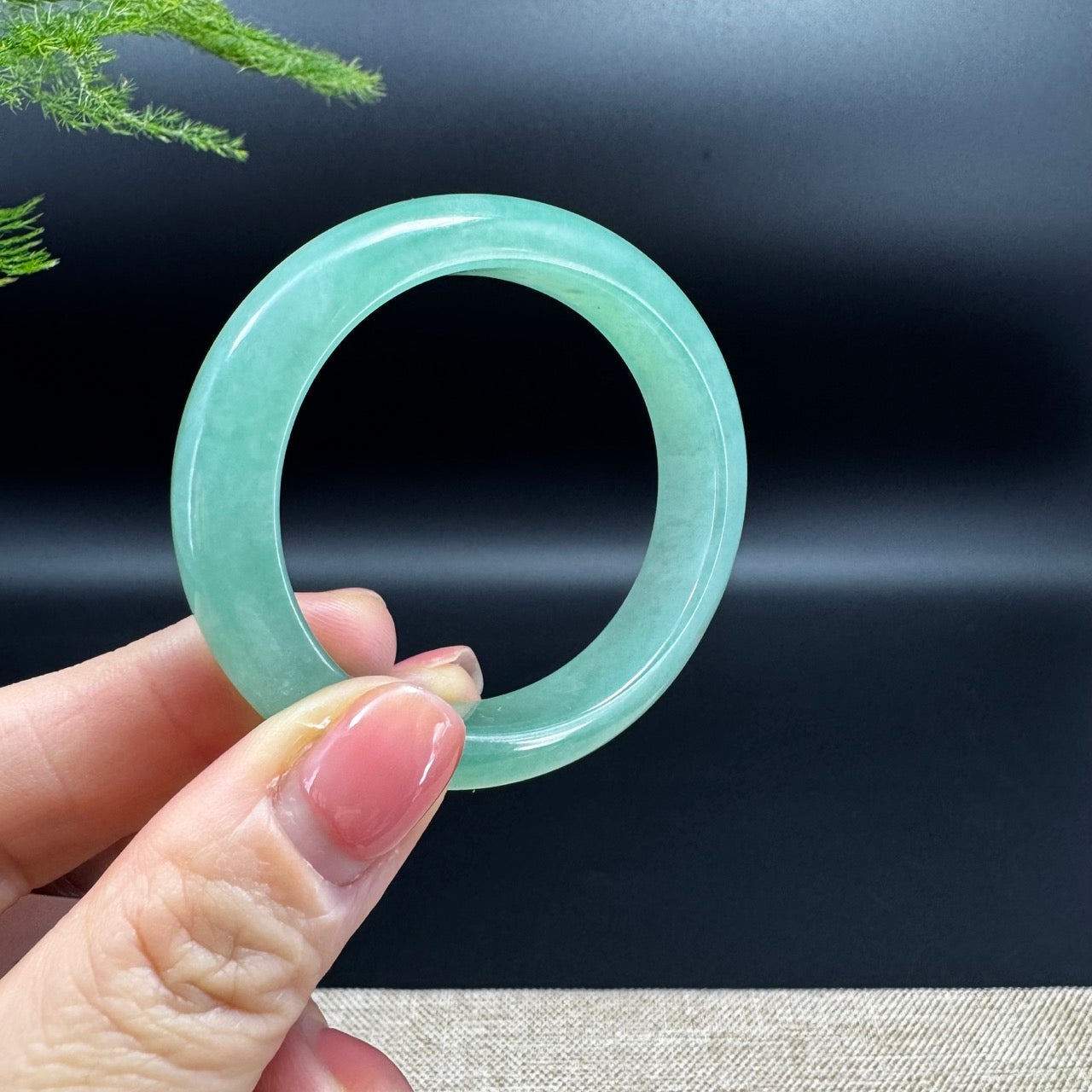 Genuine Burmese Green Jadeite Jade Bangle Bracelet ( 50.6*44.2mm )