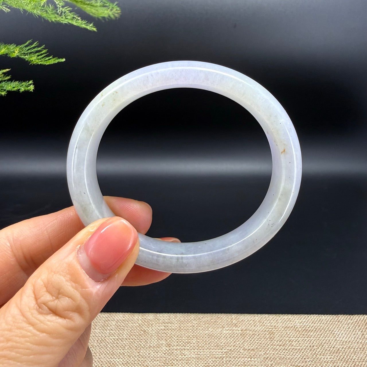 Genuine Burmese Lavender Jade Jadeite Bangle Bracelet ( 55.3*48.6mm )