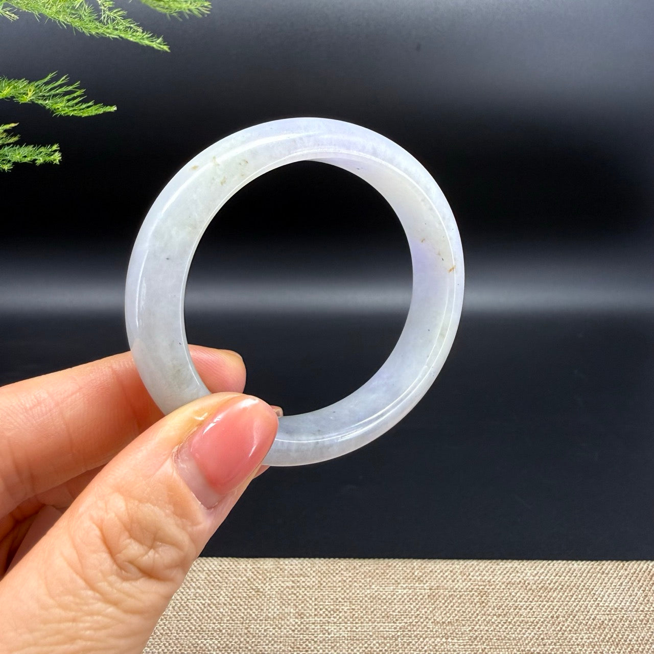 Genuine Burmese Lavender Jade Jadeite Bangle Bracelet ( 55.3*48.6mm )