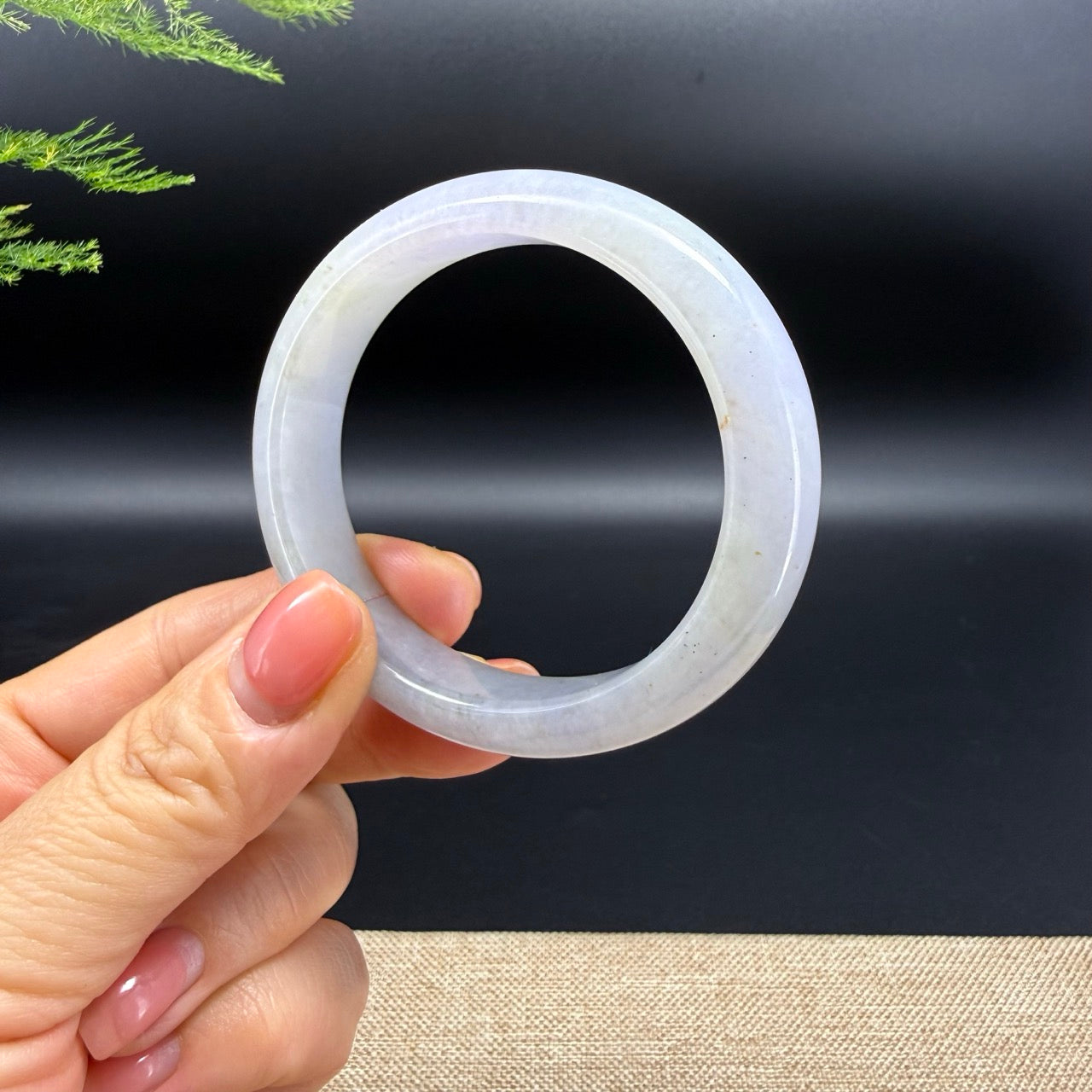 Genuine Burmese Lavender Jade Jadeite Bangle Bracelet ( 55.3*48.6mm )