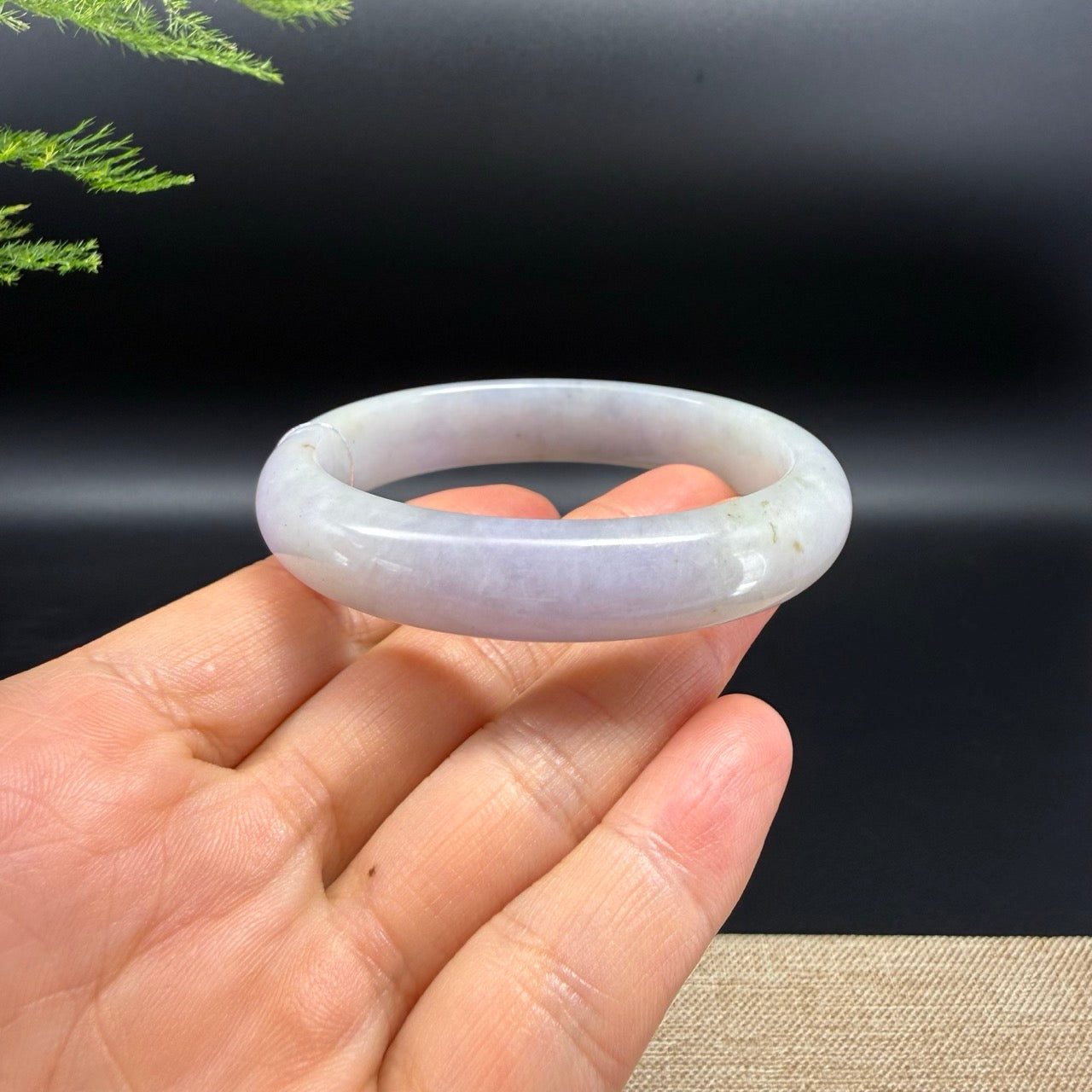 Genuine Burmese Lavender Jade Jadeite Bangle Bracelet ( 55.3*48.6mm )