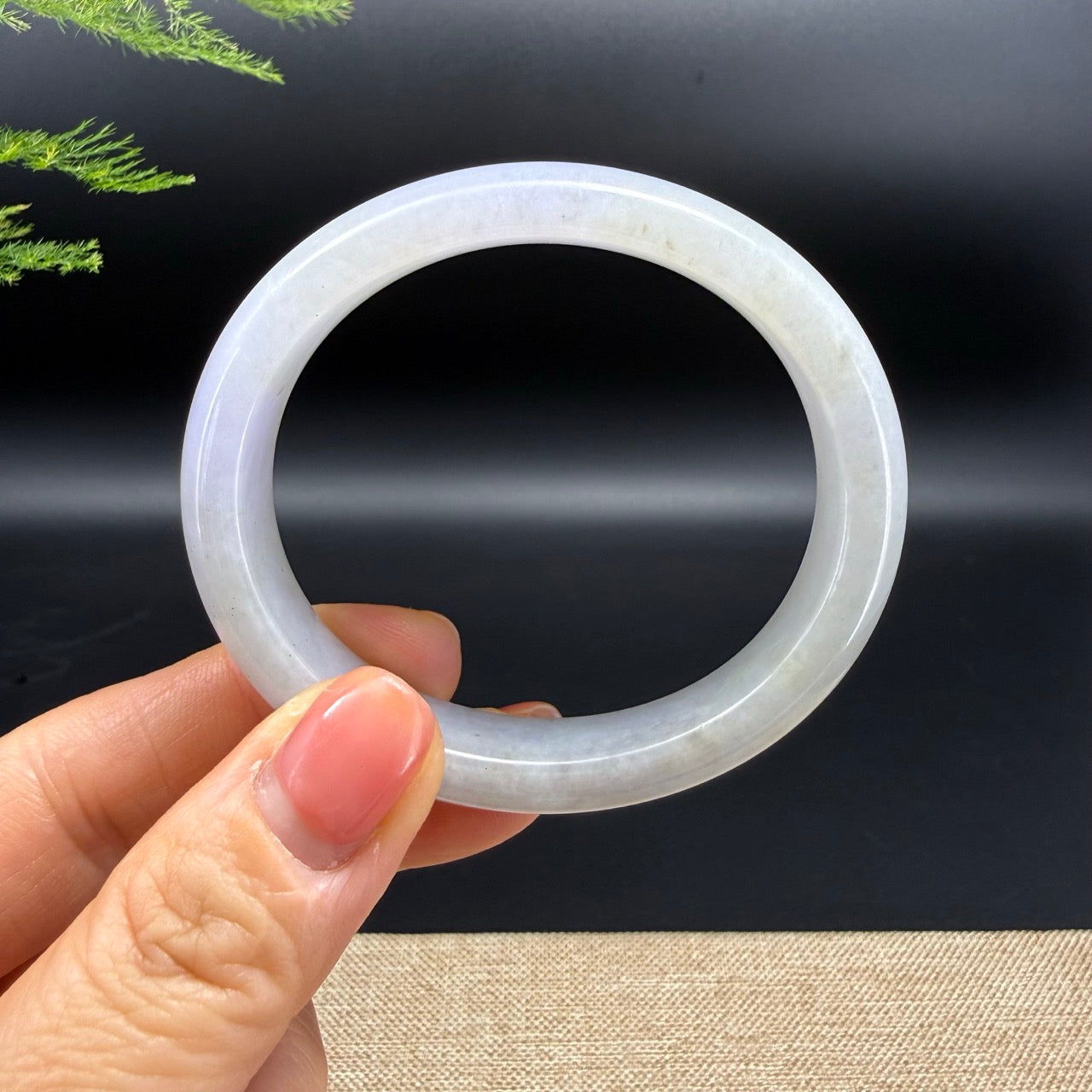 Genuine Burmese Lavender Jade Jadeite Bangle Bracelet ( 55.3*48.6mm )
