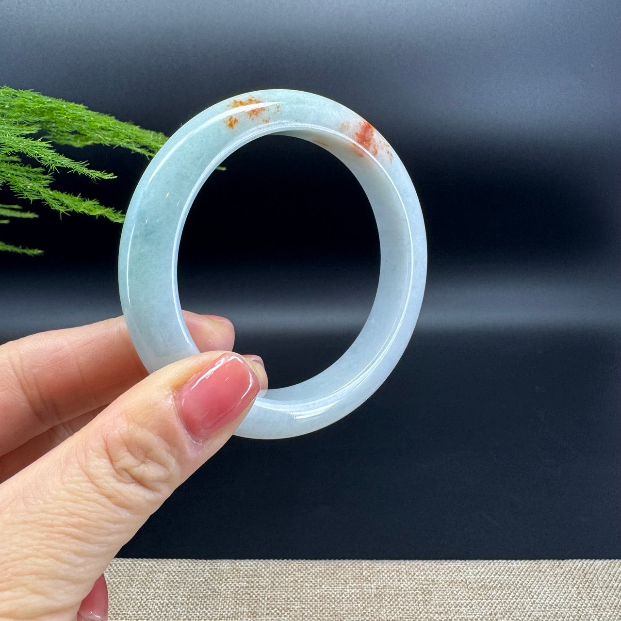 Genuine Burmese Green&Sajin Jadeite Bangle Bracelet (58.8mm)