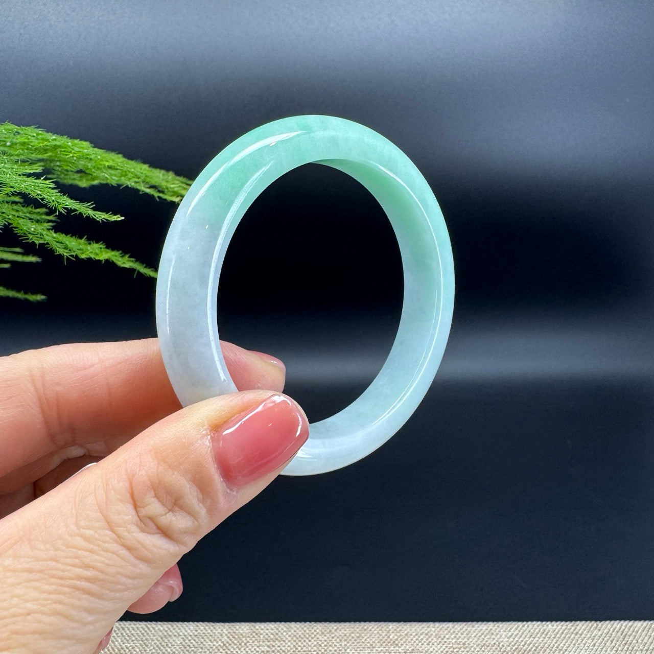 Genuine Burmese Green Jade Jadeite Bangle Bracelet ( 53mm )