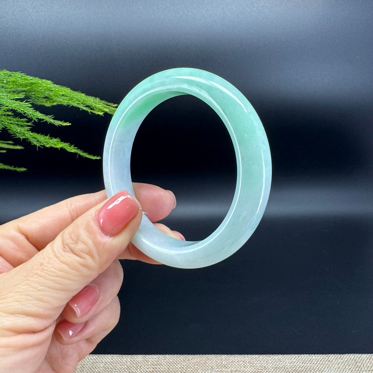 Genuine Burmese Green Jade Jadeite Bangle Bracelet ( 53mm )