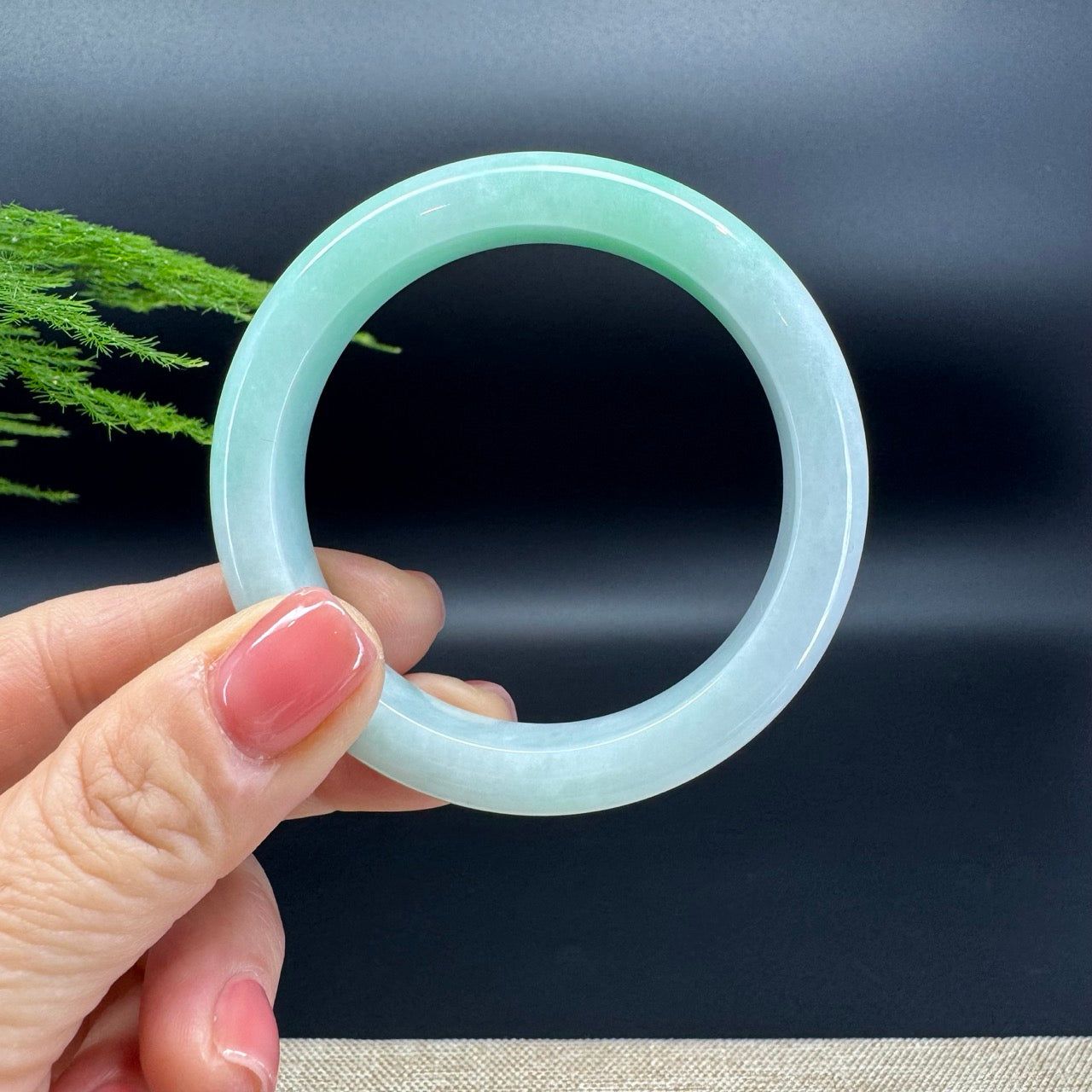 Genuine Burmese Green Jade Jadeite Bangle Bracelet ( 53mm )