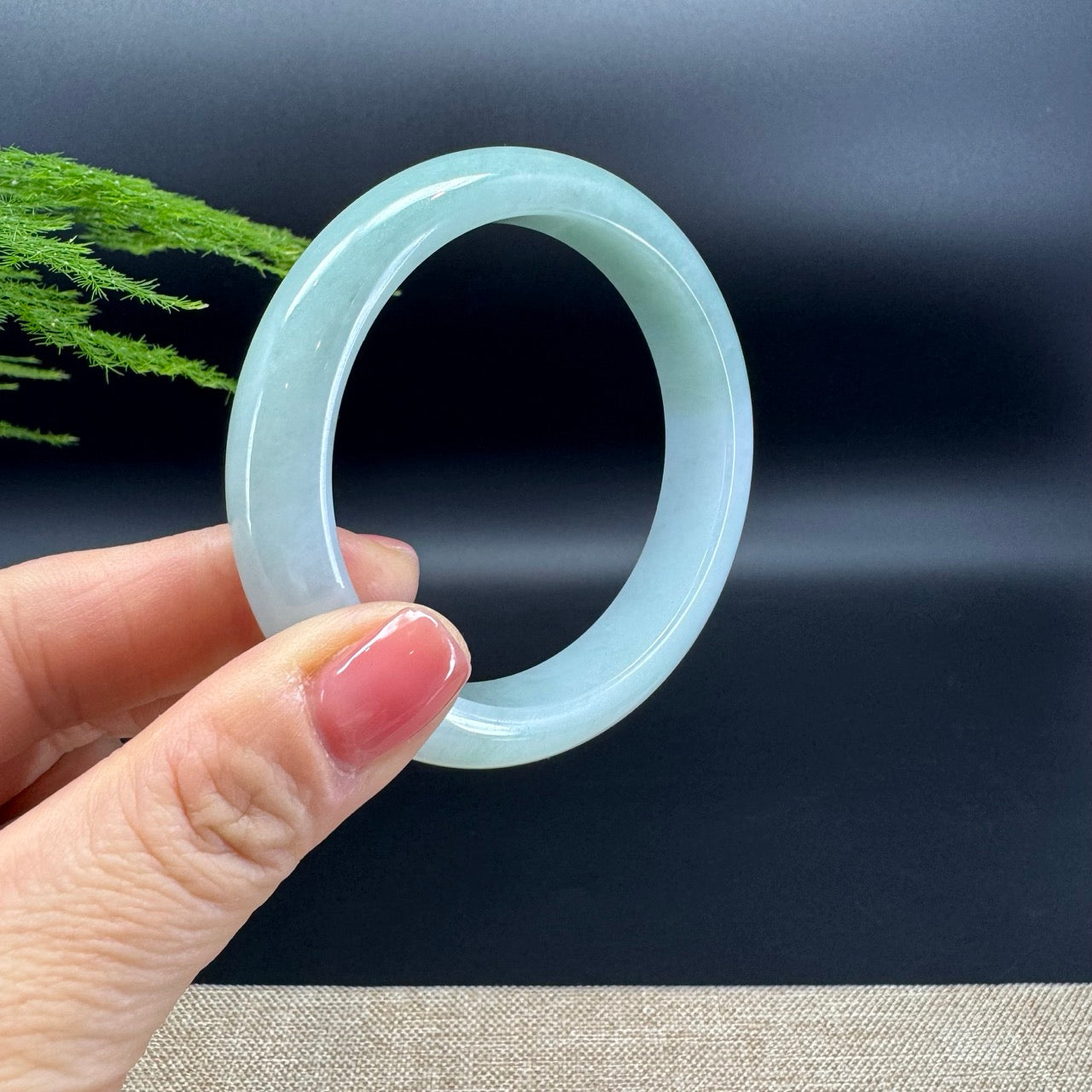 Genuine Burmese Matcha Green Jadeite Jade Bangle Bracelet (57.4mm)