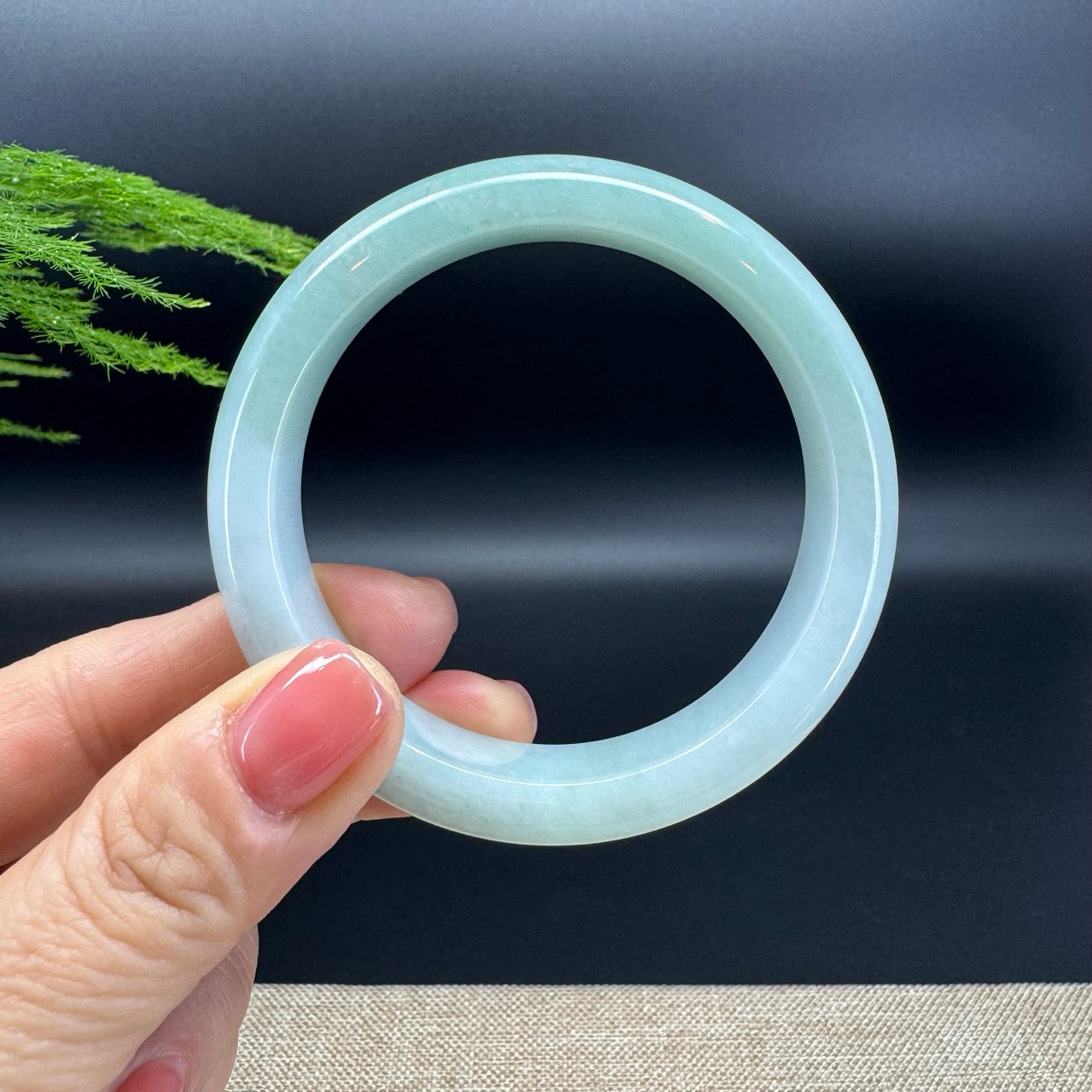 Genuine Burmese Matcha Green Jadeite Jade Bangle Bracelet (57.4mm)