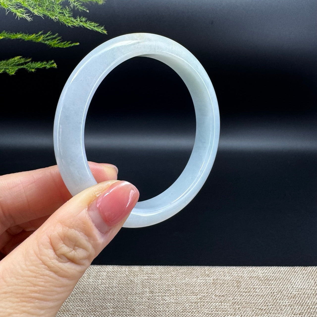 Genuine Burmese Green & Sajin Jadeite Jade Bangle Bracelet (59.4mm)
