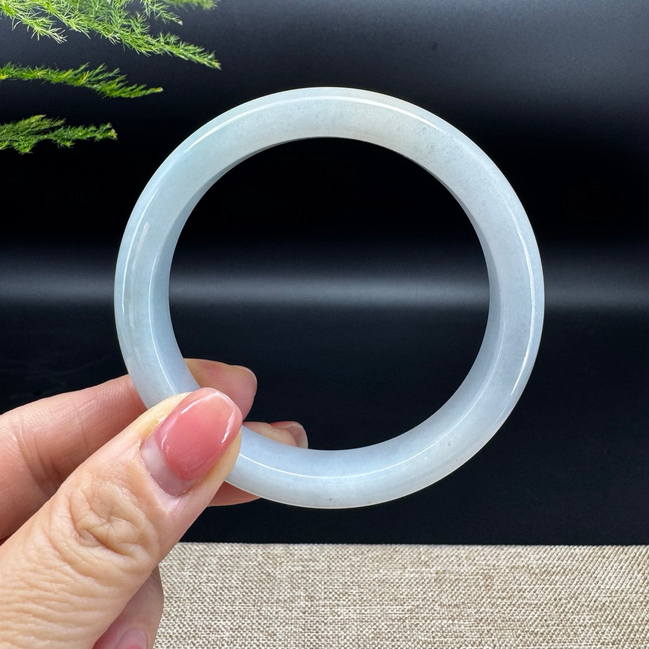 Genuine Burmese Green & Sajin Jadeite Jade Bangle Bracelet (59.4mm)