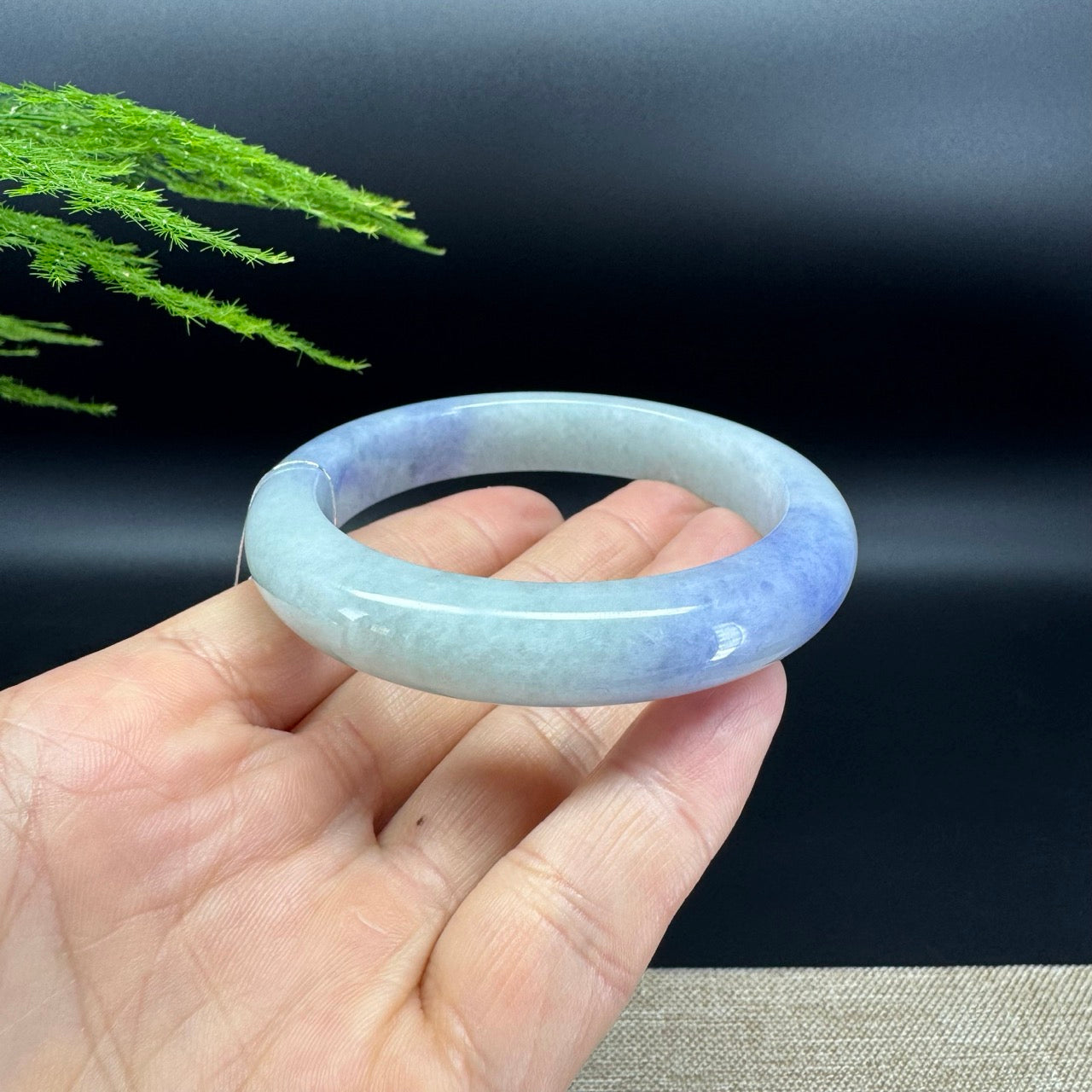 Genuine Burmese Blue Berry Jadeite Jade Bangle Bracelet (57.6mm)