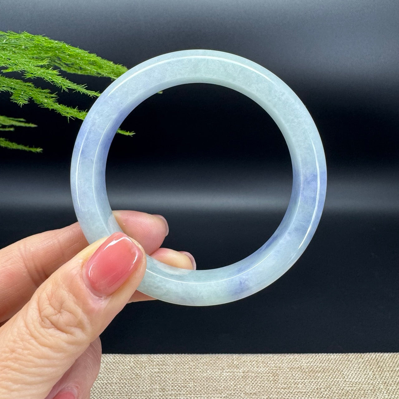 Genuine Burmese Blue Berry Jadeite Jade Bangle Bracelet (57.6mm)