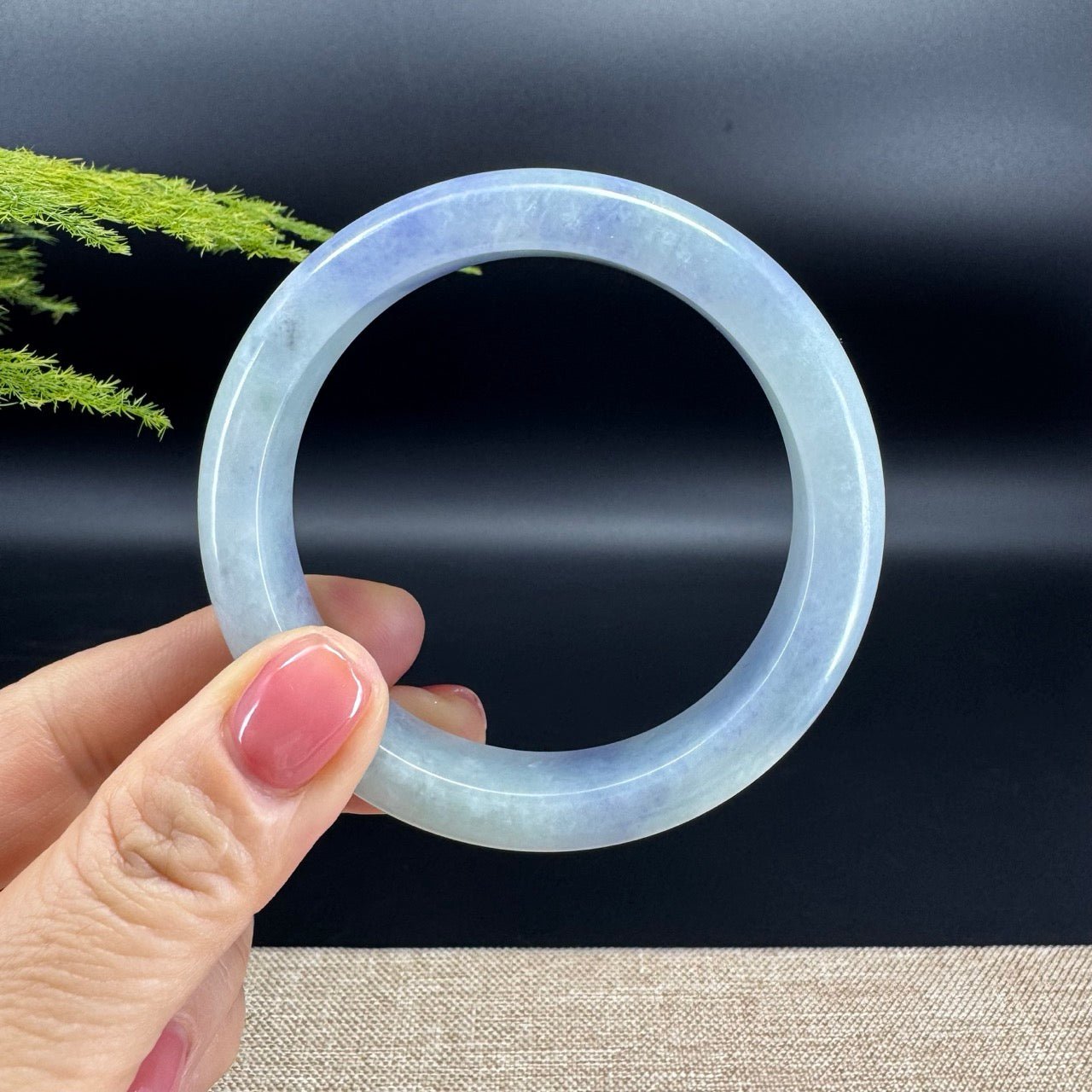 Genuine Burmese Blueberry Jadeite Jade Bangle Bracelet (57.5mm)