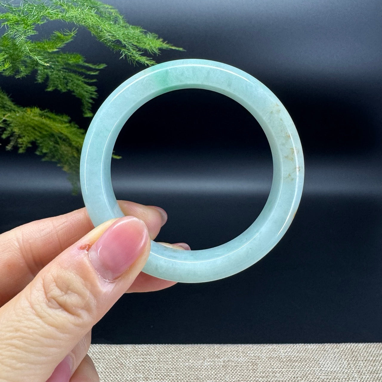 Genuine Burmese Green Jade Jadeite Bangle Bracelet (51.6mm)