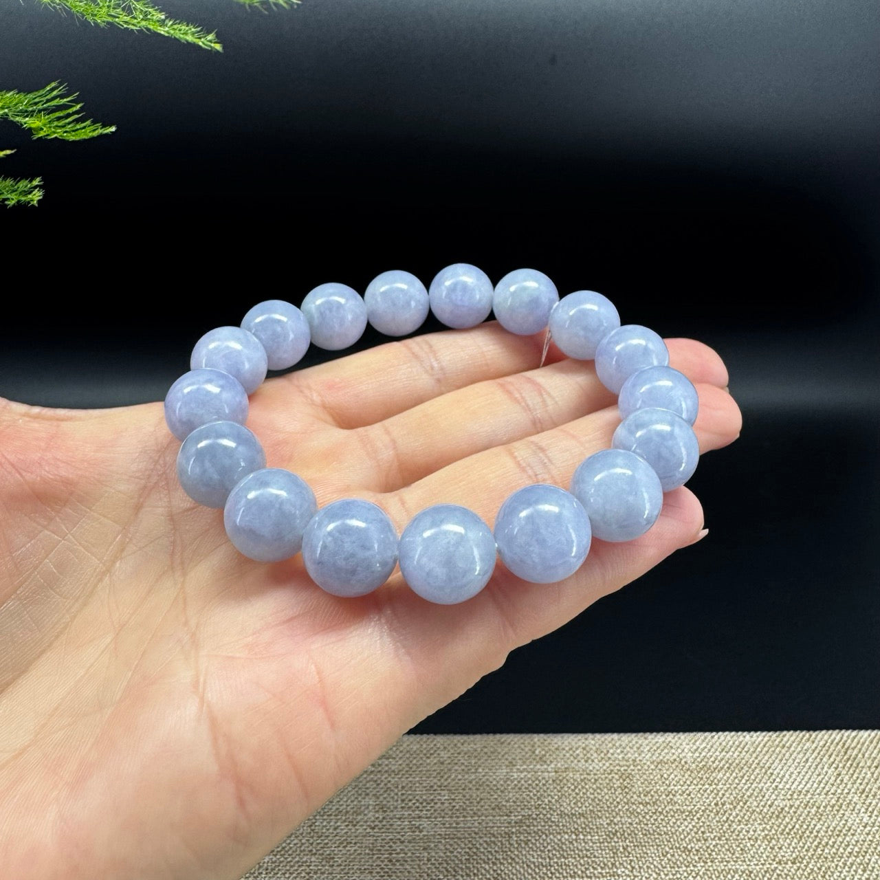 The beads color is lavender.