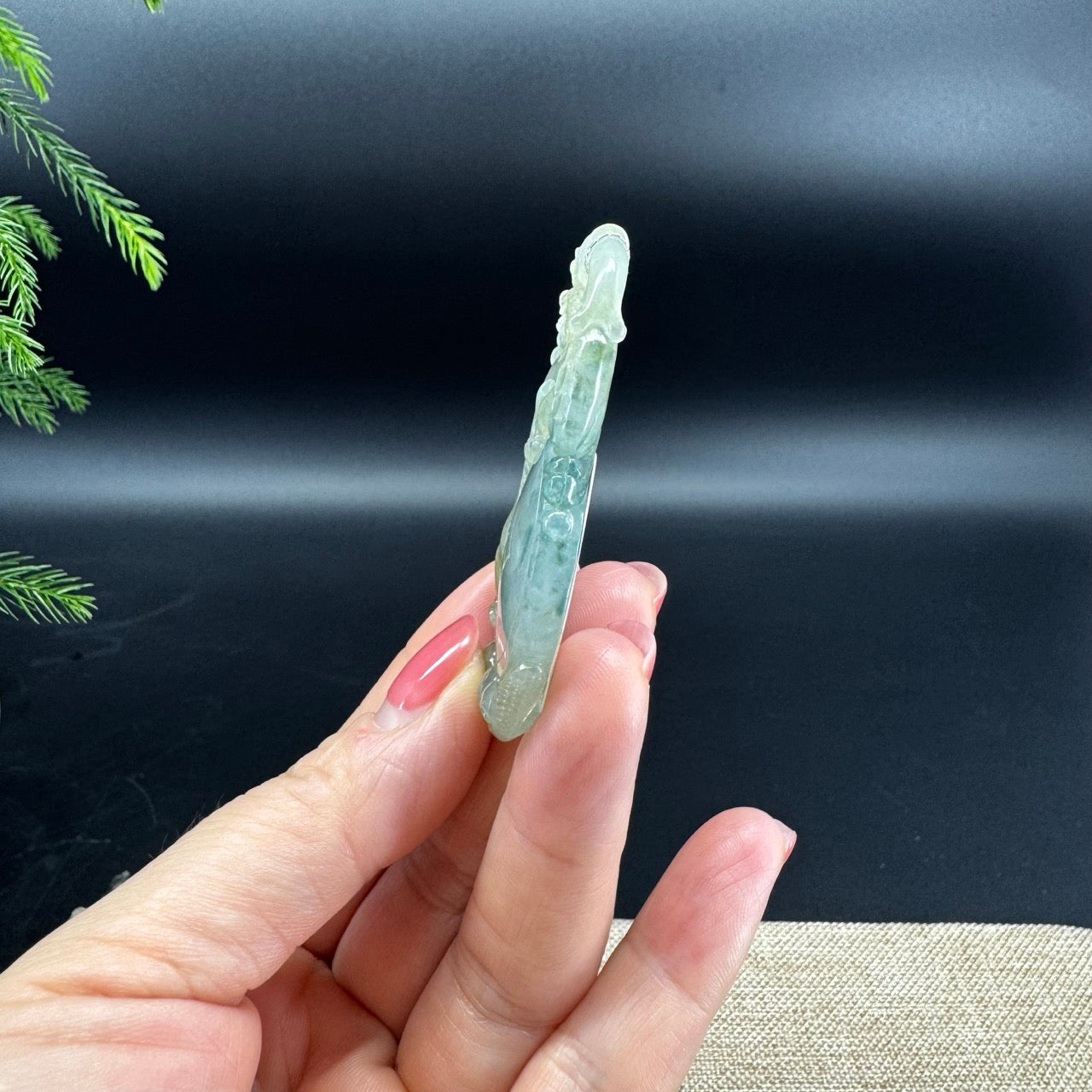 RealJade® Co.Natural Yellow Green Jadeite Jade Dragon Pendant
