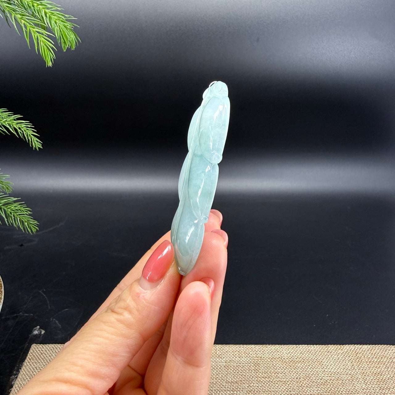 RealJade® Co. Genuine Ice Green Jadeite Jade Leaf Necklace
