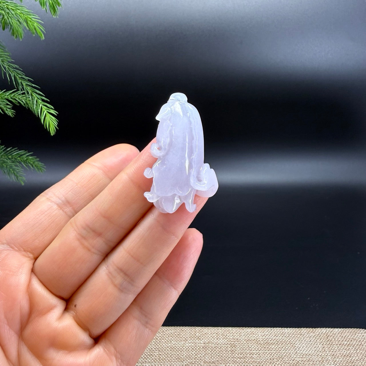 RealJade® Co. Natural Lavender Jadeite Jade Cabbage Necklace Pendant