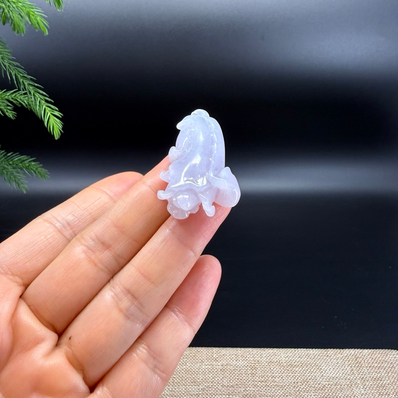 RealJade® Co. Natural Lavender Jadeite Jade Cabbage Necklace Pendant
