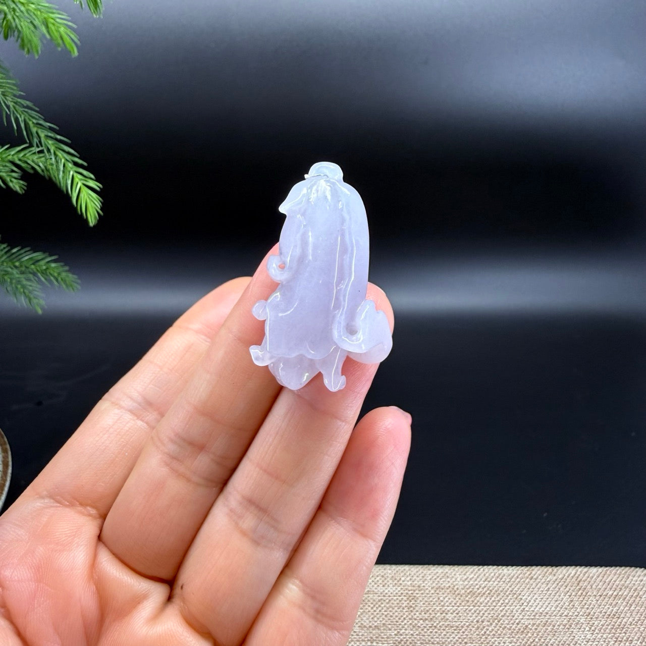 RealJade® Co. Natural Lavender Jadeite Jade Cabbage Necklace Pendant